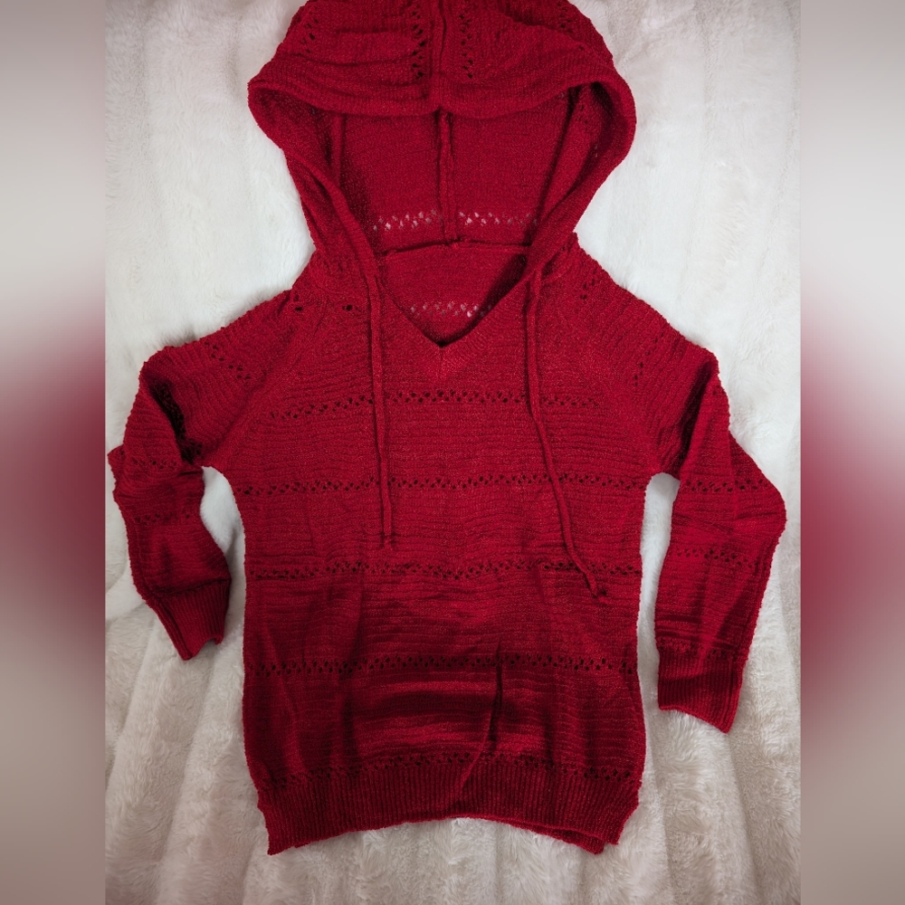 Women's red hoodie pullover